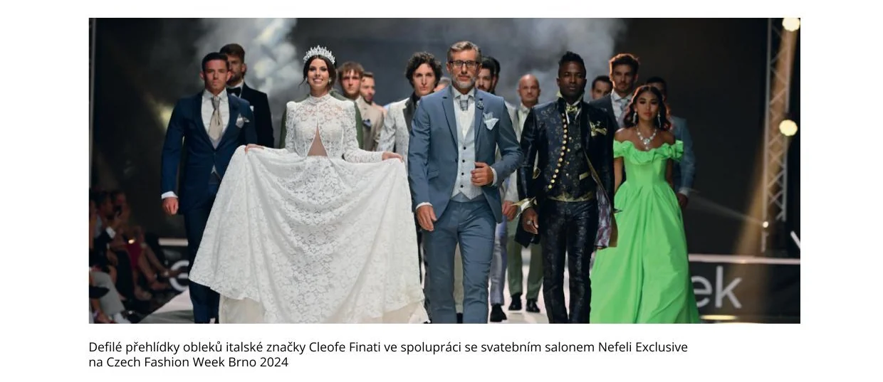 Společné defilé Cleofe Finati a Nefeli Exclusive na Czech Fashion Week Brno 2024.